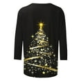 thumbnail image 5 of Mifsaly Plus Size Christmas Shirts Women Xmas Trees 3/4 Sleeve Pullover Tops Sweater Loose Fit Crewneck Blouse Season Festival Party T-Shirts 2025 Holiday Fashion Clothing, 5 of 5