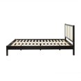 thumbnail image 2 of Walker Edison Solid Wood Rattan Headboard Queen Bedframe - Black, 2 of 17