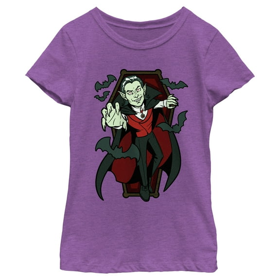 Girl's Lost Gods Halloween Vampire Scene Graphic Tee Purple Berry Medium