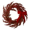 Berries with Bow Christmas Wreath, Red, 22", by Ho