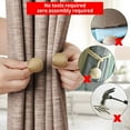thumbnail image 4 of czcpp-Magnetic Curtain Tiebacks Drapery Holdbacks for Curtains, Drapes, Living Room Office Decor, No Tools Required (4, Khaki), 4 of 4