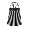 thumbnail image 3 of UPPADA Womens Striped Halter Camisole Tank Tops Vacation Open Back Crop Tops Flowy Pleated Y2k Tshirts Cute Boho Tanks,Tank Top for Women Dark Gray,XXL, 3 of 5