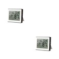 thumbnail image 1 of Billuyoard Termómetro Higrómetro ajustable Detector colgante Fecha Reloj Plástico Operado Temperatura Humedad Medidor Type1 NO1, 1 of 6