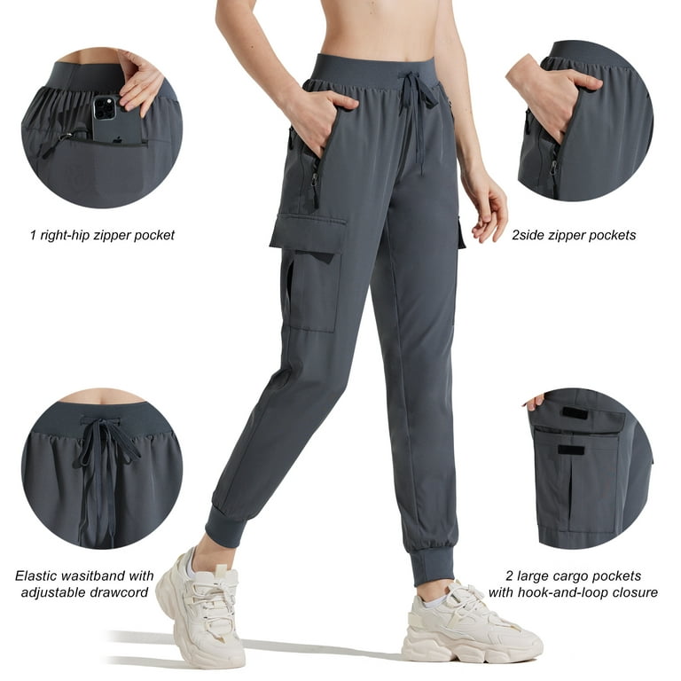 M MAROAUT Cargo Joggers for Women Lightweight Sweatpants for Women Athletic  Works Pants Quick Dry Gray L