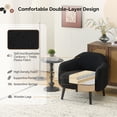 thumbnail image 5 of Ktaxon Accent Chair, Teddy Velvet Deep Seat Armchair with Wood Legs, Comfy Sinlge sofa for Living Room, Bedroom, Reading Nook Black, 5 of 10