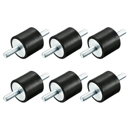 

M6x18mm Rubber Mounts 6 Pack Anti Isolator Studs Shock Absorber Male 30x30mm