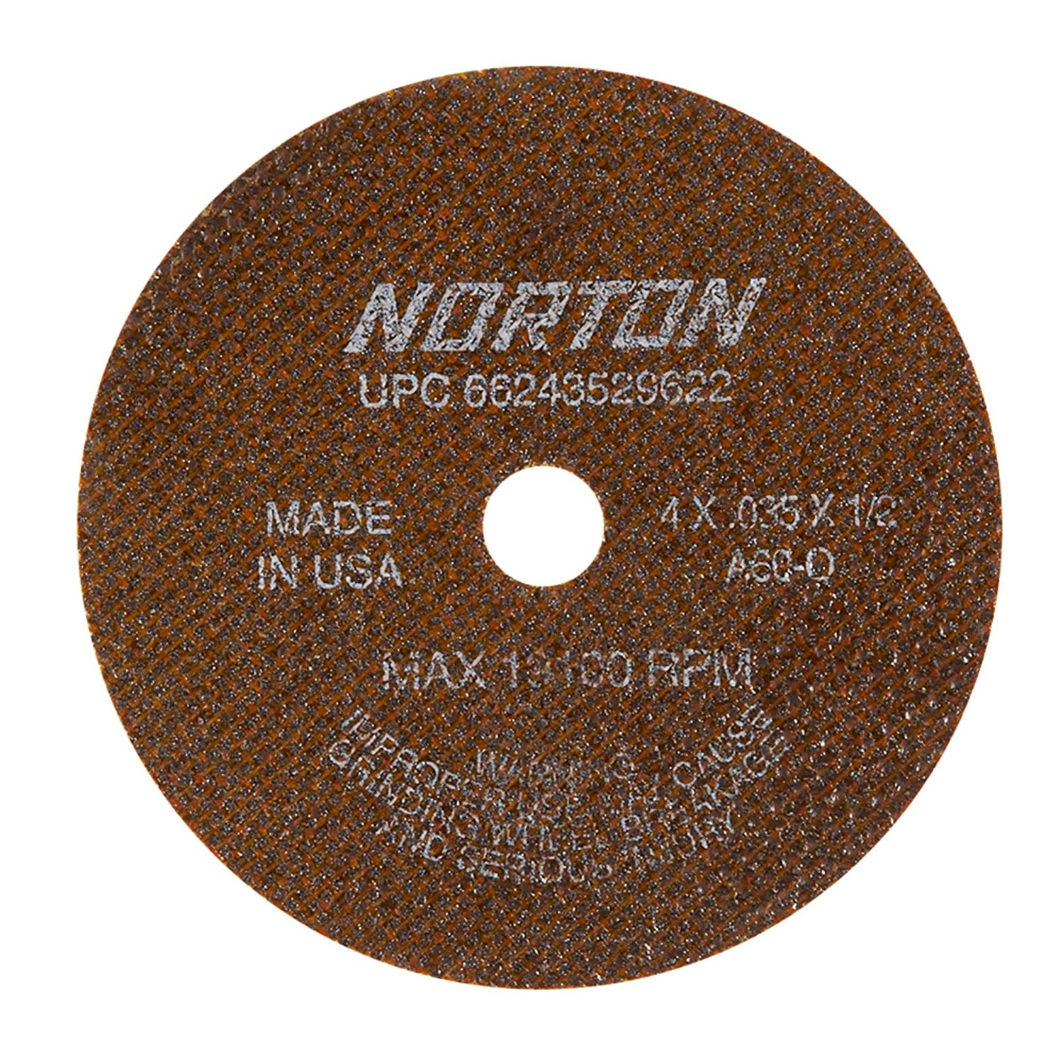 Abrasive CutOff Wheel, Type 1, Diameter 4", Thickness .035", Max