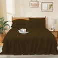 thumbnail image 3 of Luxury 4-Piece 1000 Thread Count 100% Egyptian Cotton Bed Sheets Luxury Hotel Sheets 24" Deep Pocket - Queen Size - Chocolate Solid, 3 of 8