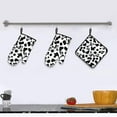 thumbnail image 6 of Cow Print Oven Mitts and Pot Holders Sets Heat Resistant for Kitchen BBQ Microwave Baking Grilling Cooks Set of 3 Black White Kitchen Oven Glove, 6 of 6