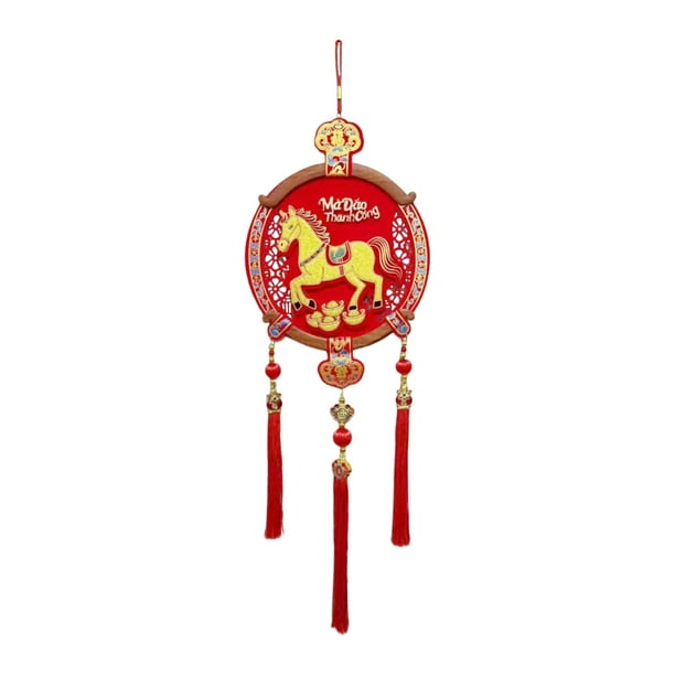Decoración colgante de Año Nuevo chino oriental con borlas para la entrada. Estilo E