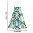 thumbnail image 6 of Yayeee Kitchen Hanging Hand Towels Set of 2 with Loop Bathroom Absorbent Tie Towel, Green Geometric Flowers, 6 of 7