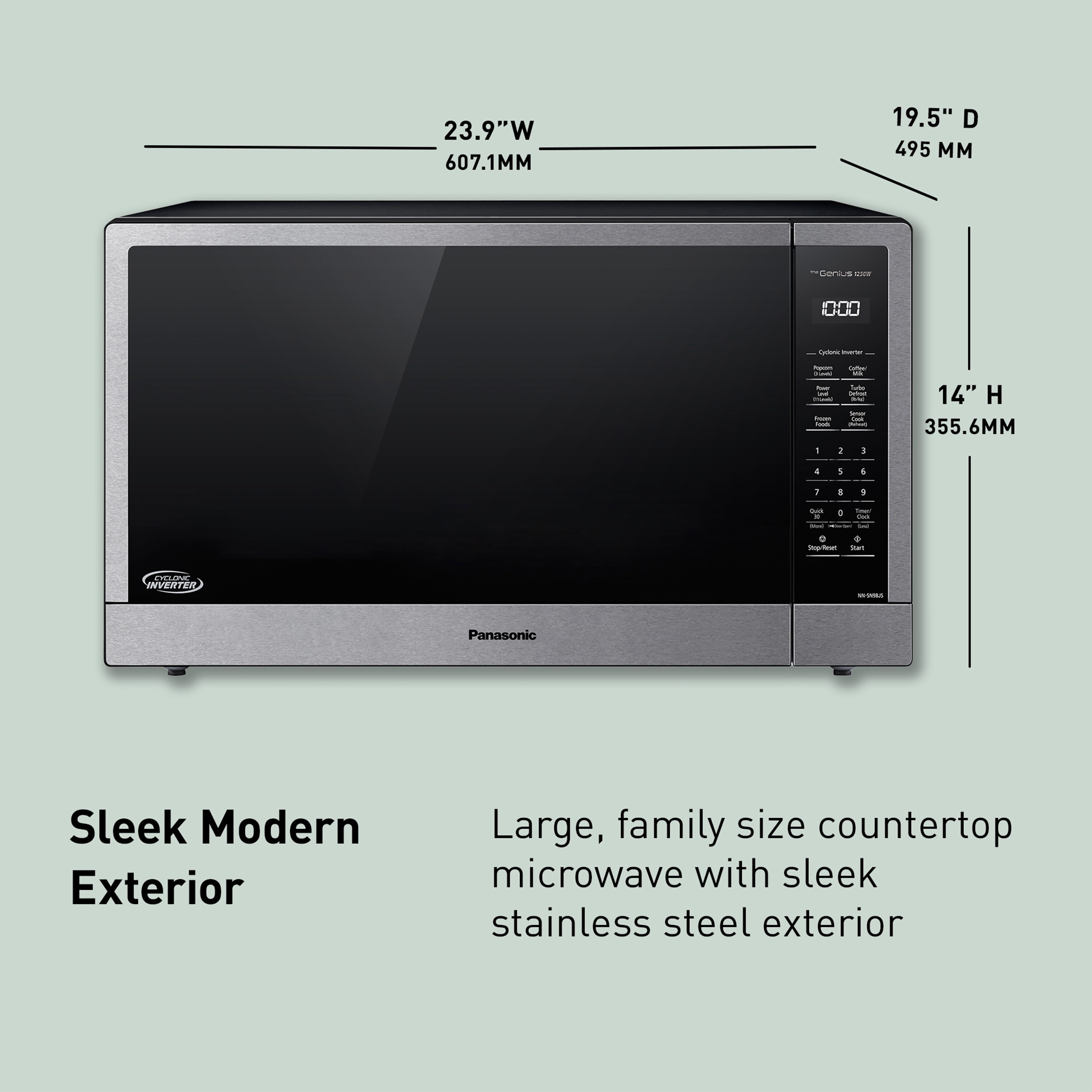 Panasonic F-MVB10 ジアイーノ Panasonic, Microwave Oven, NN-SN98JS, 2.2 Cubic Foot, Stainless