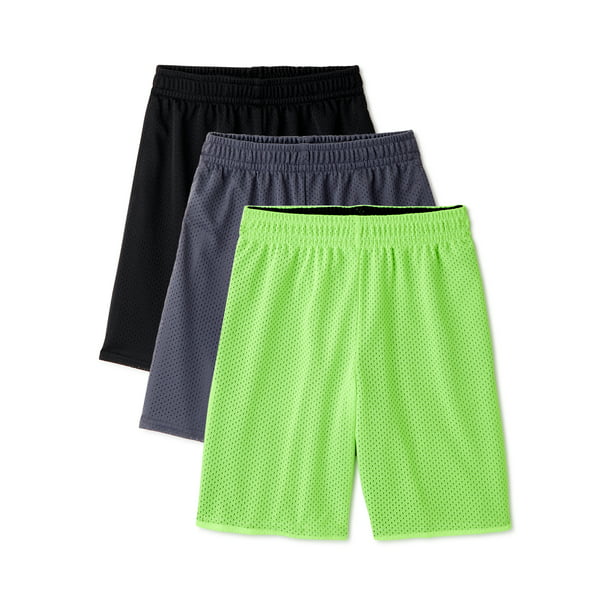Athletic Works - Athletic Works Boys Mesh Shorts, 3-Pack, Sizes 4-18 ...