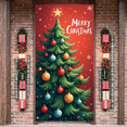 thumbnail image 2 of Decorative Design Merry Christmas Event Banner Festive Backdrop Christmas Trees Polyester Material Party Backdrop for Holiday Celebration Indoor Decoration Photo Shoot, 2 of 9