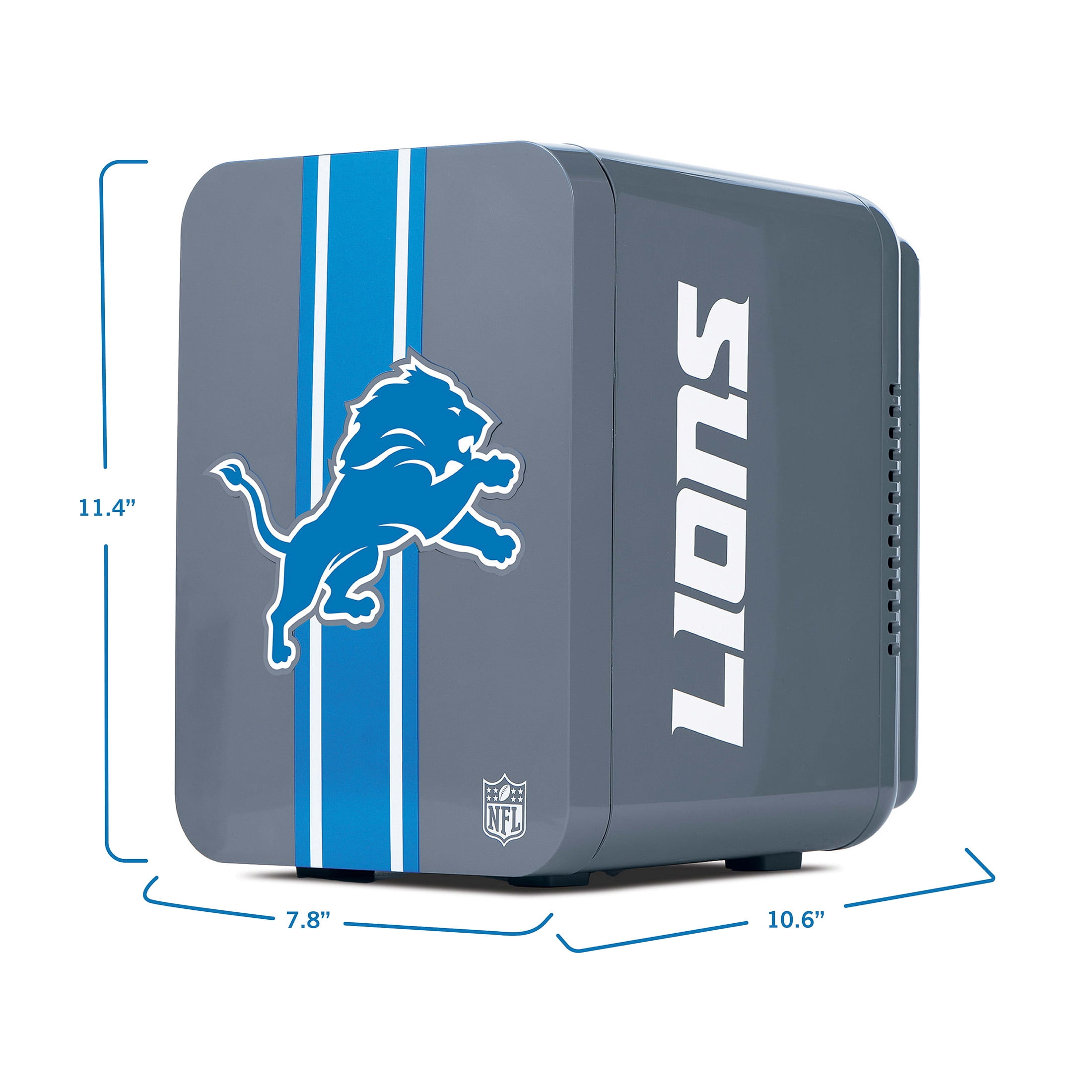 NFL Detroit Lions Mini Fridge, Silver, 4L, 6 Cans - Walmart.com