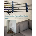 thumbnail image 2 of Fishing Rod Rack Holders Wall-mounted Fish Pole Holder for Garage & Boat 6-Rod Storage Racks (Horizontal Blue, 1 Pair), 2 of 12