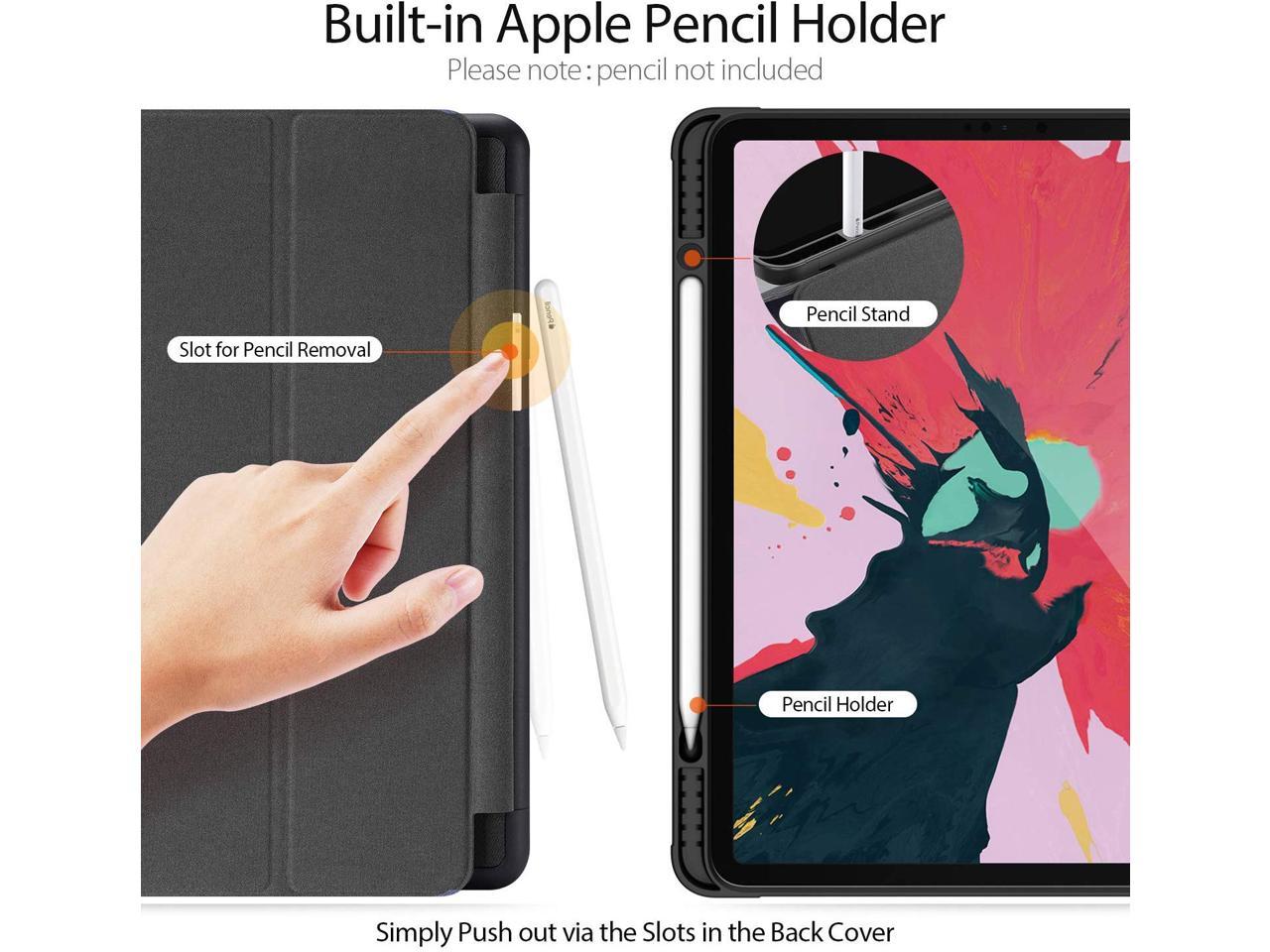 Slim Smart Case for iPad Pro 12.9 2022 2021 2020 6th 5th 4th Generation Support Apple Pencil Charging Soft TPU Protective Stand Cover
