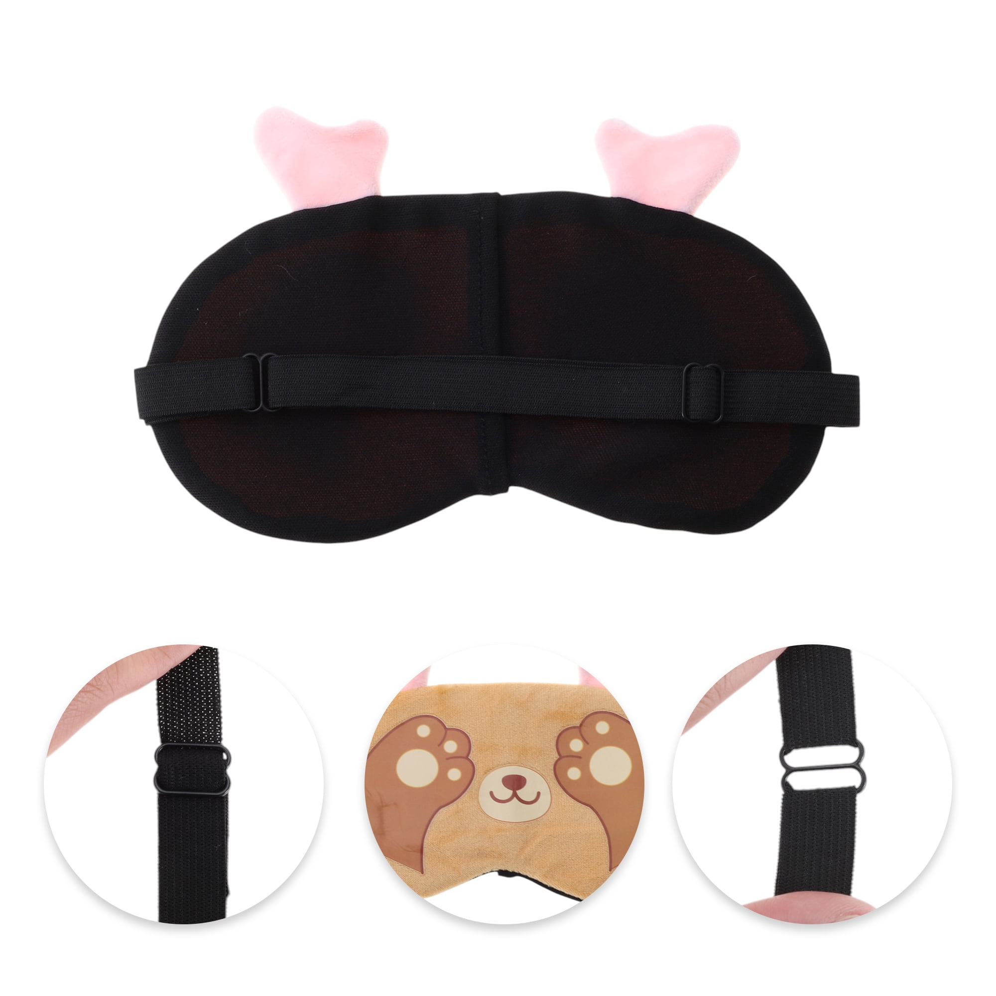 Unique Bargains Comfortable Adjustable Cartoon Cat Paw Eye Mask for Home Yellow