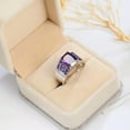 thumbnail image 3 of Square Cut Purple Cz Wedding Bands Women's 925 Silver Engagement Ring Size 6-10, 3 of 5