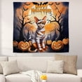 thumbnail image 2 of Mummy Abyssinian Happy Halloween with Pumpkins Bats Spooky Fun Tapestry Cat Lover Kitten Owner Gifts Wall Hanging Backdrop Home Decor - 00019, 2 of 5