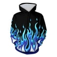 thumbnail image 3 of Jinhomg Casual Hoodies Pullover for Women and Men Flame Print Hooded Sweatshirt with Pocket Lightweight Drawstring Hoodie Light Blue,XL, 3 of 7