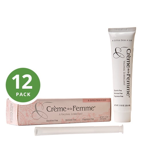 Crème de la Femme Natural Vaginal Lubricant (12Pack), 3 Free Travel Size