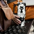 thumbnail image 2 of 40 oz Cat Stainless Steel Tumbler with Handle Straw & Lid Cat Lover Cute Cat Tumbler Cup Travel Coffee Mug Funny Gag Gifts Ideas Cat Gifts for Women Girl, 2 of 4