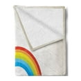 thumbnail image 2 of Vintage Rainbow Soft Flannel Fleece Throw Blanket, Sun over the Clouds on a Beige Diagonal Lines Background Summer Season, Cozy Plush for Indoor and Outdoor Use, 70" x 90", Multicolor, by Ambesonne, 2 of 5