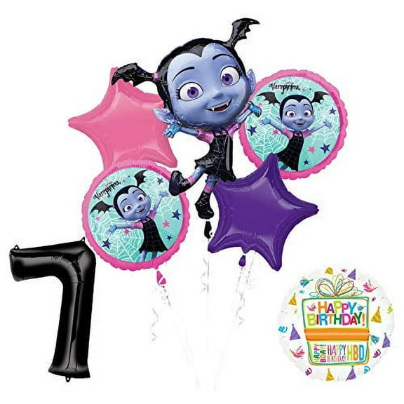 Mayflower Products Vampirina 7th Birthday Balloon Bouquet Decorations and Party Supplies