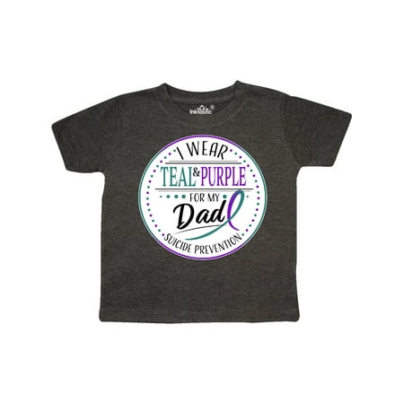 

Inktastic Suicide Prevention- I Wear Teal and Purple for My Dad Gift Toddler Boy or Toddler Girl T-Shirt