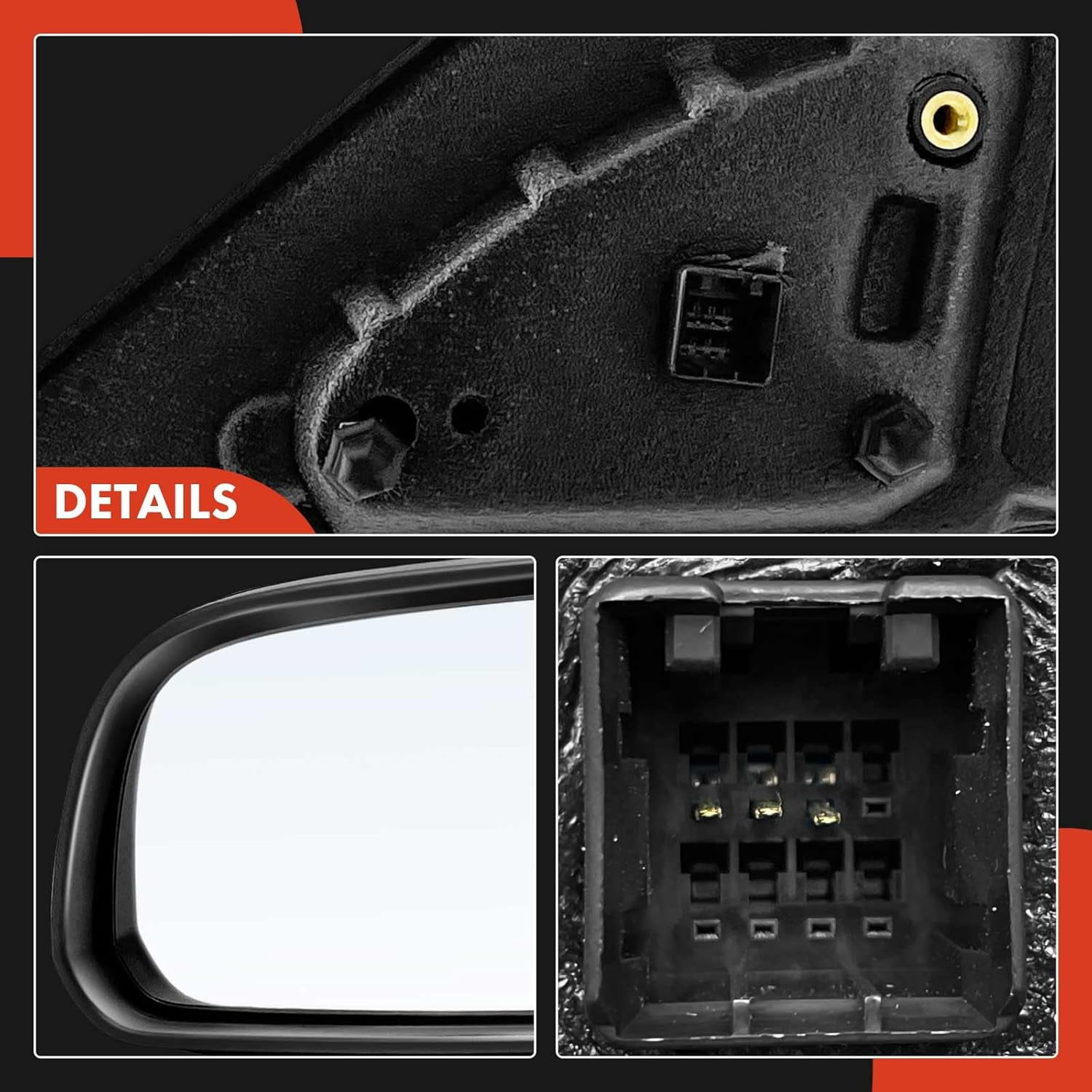 A-Premium Driver Side Power Door Mirror - Compatible with Hyundai Tucson 2005 2006 2007 2008 2009 - Non-Heated Manual Folding Black Outside Rear View Mirror - Replace# 876102E100