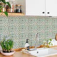 thumbnail image 3 of 10PCS Retro Floral Matte Wall Tile Sticker Transfer Peel and Stick, 6x6Inch Self-Adhesive Vinyl Backsplsh Tile Wall Decals for Kitchen Bathroom Living Room C, 3 of 8
