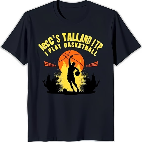 Black T-Shirt with Player & 'Iecc's Talland ITP I Play ' in Yellow