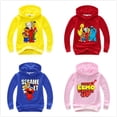 thumbnail image 2 of Ropa para niños, Sudadera con capucha y dibujo de Elmo de Barrio Sésamo para niñas, camisetas de manga larga para niños, pulóver, abrigo para bebé, chándales 7T Gao Jinjia LED, 2 of 2