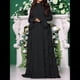 thumbnail image 4 of Vestidos Ajustados para Mujer, Elegantes Vestidos Largos de Cóctel con Mangas Acampanadas y Dobladillo con Volantes. Negro XL, 4 of 9