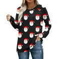 thumbnail image 6 of Christmas Tops for Women Graphic Tees Loose Fit Long Sleeve Raglan Shirts Round Neck Funny Xmas Holiday Outfits (XL, Black), 6 of 7