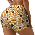 thumbnail image 2 of Wukai Coffee Bun Hot Dog Print Pack Biker Shorts for Women Yoga Workout Gym Running Scrunch Active Shorts-XX-Large, 2 of 8