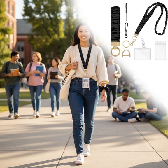 Cyenie Id Holder for Id Badges Cute Stretchy Lanyards for Teachers Women. Great Choice for Birthdays Holidays and with Stylish Color Options, I