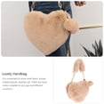 thumbnail image 4 of WRITWAA Khaki Furry Heart-Shaped Handbag - Convenient Size for Mobile Phone, Lipstick, and, 4 of 8