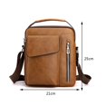 thumbnail image 3 of Bolso Bandolera Bolso bandolera para hombre Bolsos de hombro vintage de cuero PU Satchel para hombre (marrón claro) Tmvgtek Para Estrenar, 3 of 6
