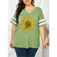 thumbnail image 4 of KimSoong Plus Size Sunflower Shirts for Women Cute Dandelion Graphics T-shirt Summer Women Short Sleeve Inspirational Tee Tops, 4 of 7