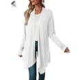 thumbnail image 3 of PULLIMORE Women Casual Open Front Cardigan Lightweight Irregular Hem Long Sleeve Coats (2XL, White), 3 of 6