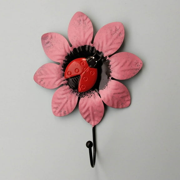 EGYMEN Iron Flower Wall Hook, Decorative Wall Hanger Art, Flower Iron Hook, Wall Mounted Coat Rack for Kids and Keychains