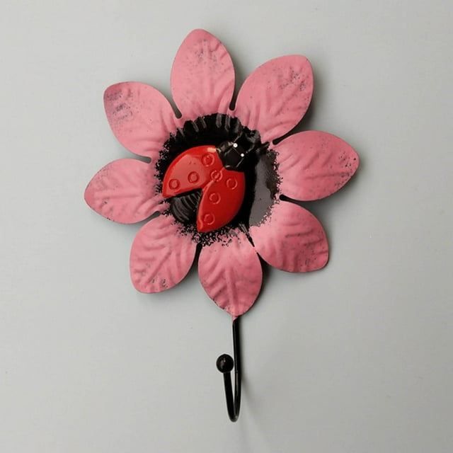 Gancho de Pared Floral Hierro, Gancos de Pared para Cocina, Adornos de Pared Florales, Organizador de Pared para Ropa, Gancos de Pared para Armario, Metal, Estilo Rustico, para Dormitorio