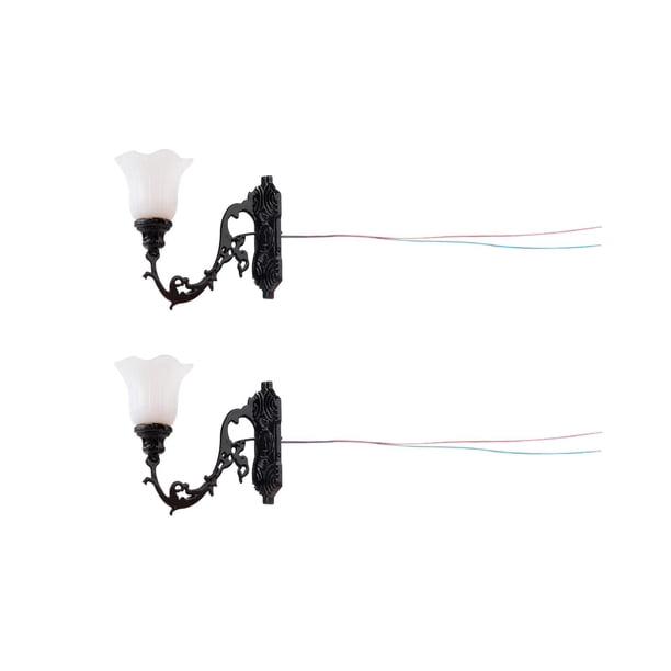 2 farolas en miniatura para construir con arena: 12 muñecos de decoración de simulación estilo F