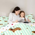 thumbnail image 4 of Homewish Dachshund Bow Twin Comforter Sets,Cute Animal Bedding Set,Green White Stripes Decor,Polkadot Reversible,2 Pieces,1 Comforter and 1 Pillowcase, 4 of 7