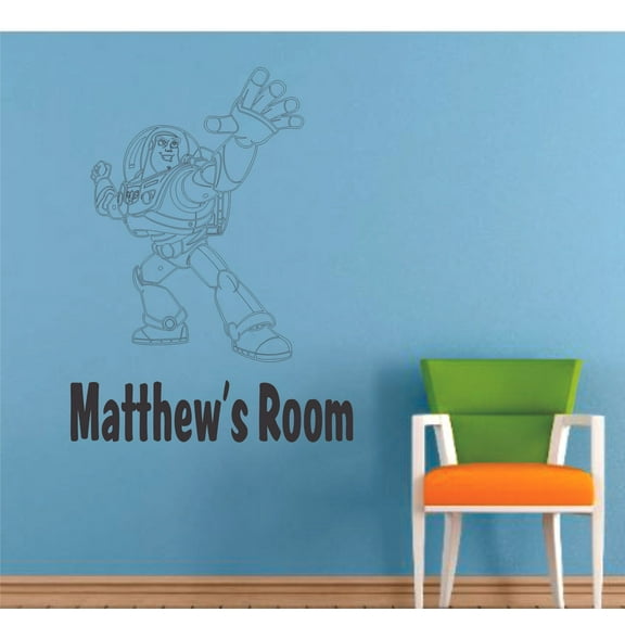 Cute Buzz Lightyear Toy Story Cartoon Decors Wall Sticker Art Design Decal for Girls Boys Kids Room Bedroom Nursery Kindergarten House Fun Home Decor Stickers Wall Art Vinyl Decoration (10x8 inch)