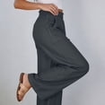thumbnail image 5 of Ecqkame Women's Wide Leg Jeans Elastic Waist Dual Pockets Imitation Denim Long Pant Loose Casual Trendy Daily Versatile Trousers Dark Gray XL, 5 of 8