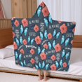 thumbnail image 5 of Pioneer Flower Floral Print Pattern Hooded Bath Towel，60"x35" for Ages 3 To 12 Kids, Quick Dry Lightweight Soft Microfiber Hood Beach Towel Cover Up for Kids, 5 of 7