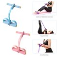 thumbnail image 4 of OPTUTUS 4 Tube Pedal Resistance Band Set, Home Workout Exercise Equipment for Arm, Leg, and Ab Training – Non-Slip Footrest & Comfortable Handle, Blue/Pink Fitness Stretch Rope, 4 of 9